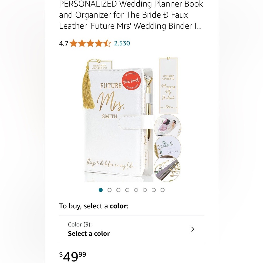 White and Gold Wedding Planner